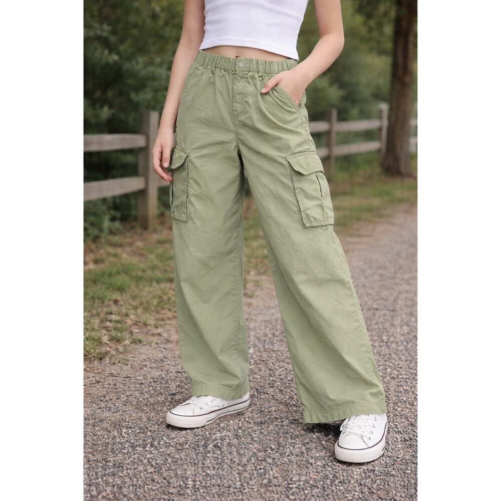 Old Navy Girls Green Pants Size XL 14 16 Cotton Casual Wear Distressed Hem